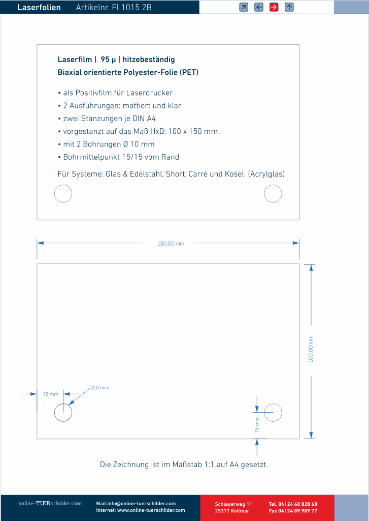 Laserfolien 2 Bohrungen 13