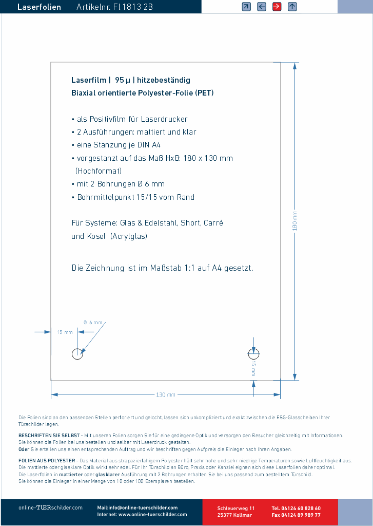 Laserfolien 2 Bohrungen 11