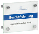 Türschild Glas Edelstahl mit 4 Haltern 1050 4b